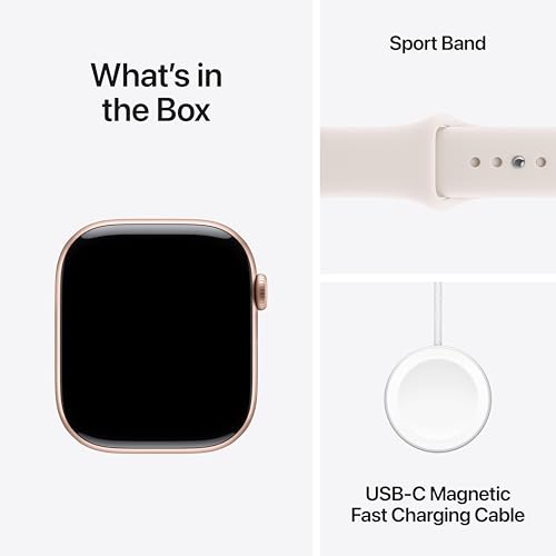 Apple Watch Series 11 GPS + Cellular 46mm Rose Gold Aluminium Case with Light Blush Sport Band - M/L