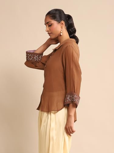 Ritu Kumar Brown Solid Shirt