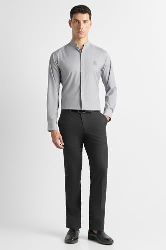 Men Black Solid Trousers