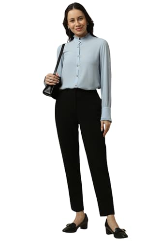 Allen Solly Women Light Blue Solid Long Sleeves Shirt
