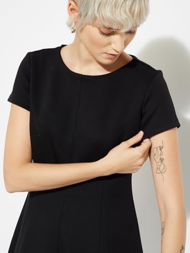 Max Women's Cotton Blend Modern Below The Knee Dress (W25DRS05_Black