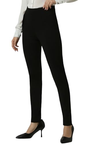 Van Heusen Women's Regular Casual Pants (VWTFPRGF654061_Black