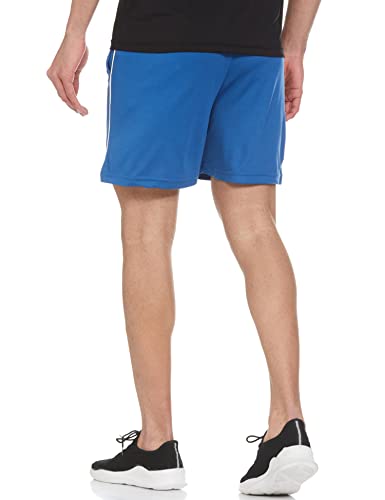 Max Men's Slim Fit Striped Elasticated Sports Shorts (Blue_XXL)