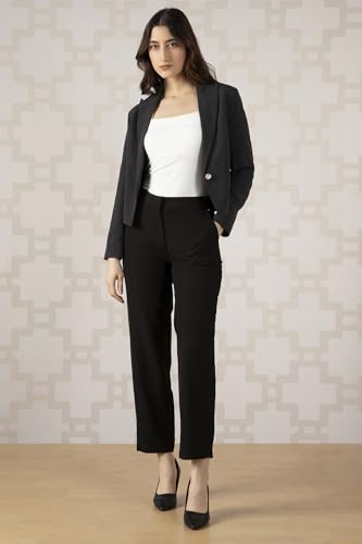 Women Black Solid Blazer