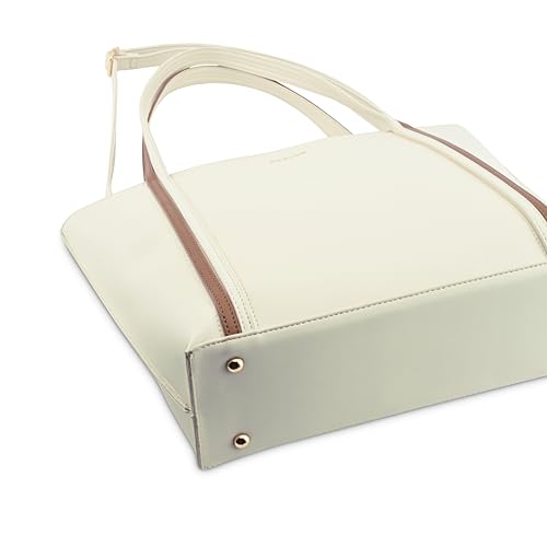 Fastrack Everyday Essential Laptop Tote | Faux-Leather Women's Handbags | Laptop Compatible | Comes with a Key-Leash| Ladies Purse Handbag | Tote for Casual Carry
