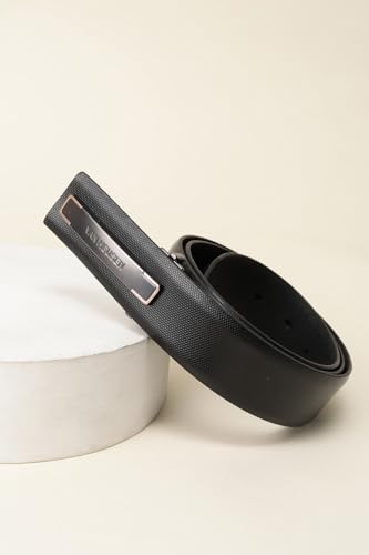 Men Black Textured Formal Belt