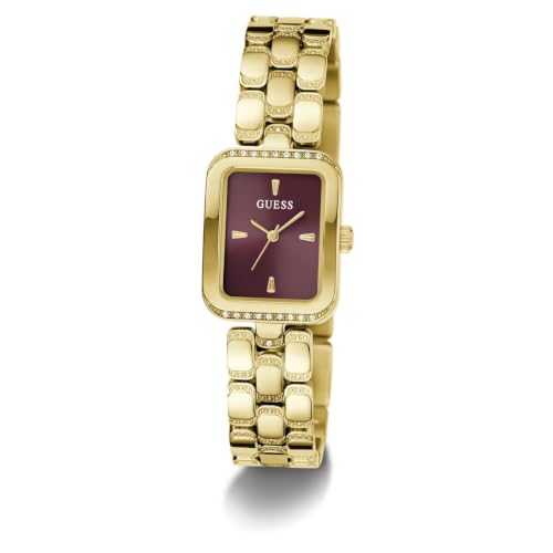 GUESS Rectangle 28mm Burgundy Dial Analog Women Watch - GW0865L9