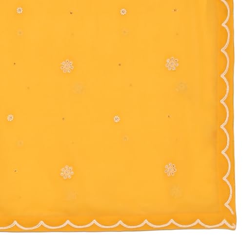 BIBA Girl's Polyester Blend Kurta, Garara, Dupatta (KWMNM6225AW24YEL_Yellow