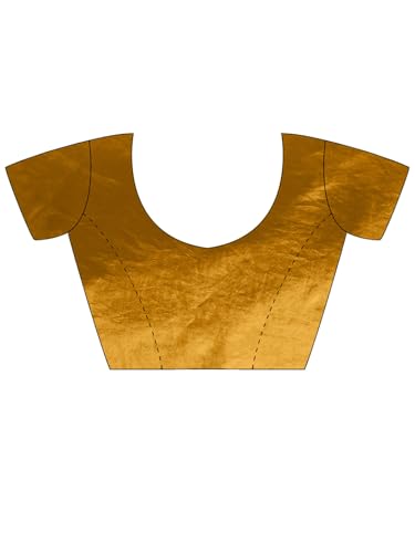 AKHILAM Women's Shimmer Gold Soft Fandy Silk Saree With Hand Work Embroidered Saree With Unstitched Blouse peice