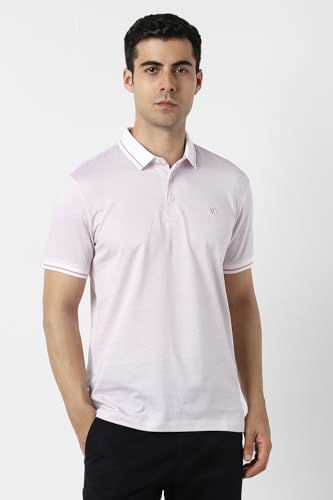 Van Heusen Men's Regular Fit T-Shirt (VHKPFRGFR76214_Pink