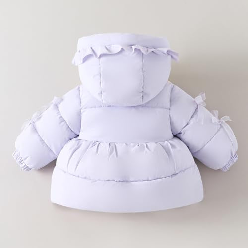 Hopscotch Girls Lilac Full Sleeves 3D Bunny Applique Long Coat For Age (2-3 Years)