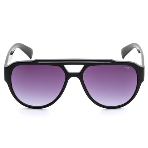 FILA sunglasses| 100% UV protected | Gradient | Full Rim | Pilot | Men | Large | Shiny Black-Shiny Dark Gun Acetate Frame | Smoke Gradient Lens