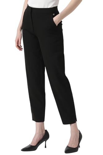 Van Heusen Women's Slim Casual Pants (VWTFFSLP363906_Black