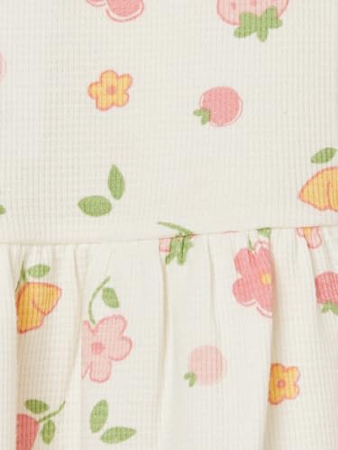 Max Girls Floral Print Dress(White_18-24 M)