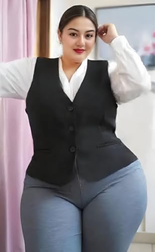 TIPTOP TRENDS Women's Black Waistcoat-Slim Fit Western Waistcoat for Women & Girls | Black | S