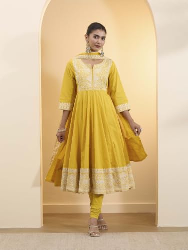 BIBA Printed Cotton Anarkali Festive Kurta Set