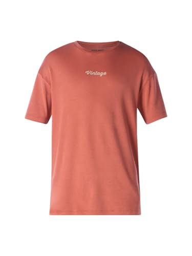 Jack & Jones Men Oversized Orange Tshirt