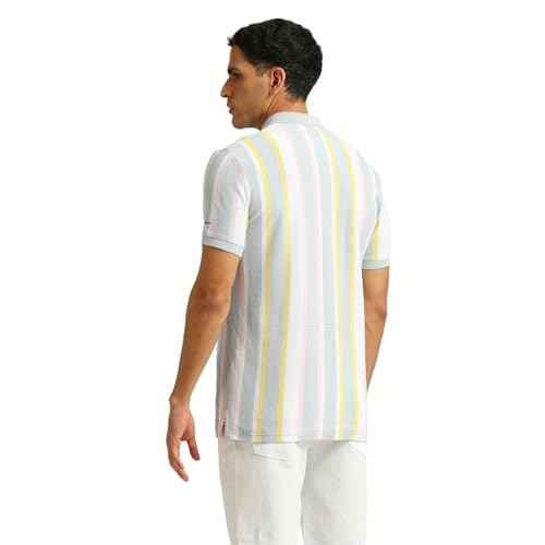 Pepe Jeans Men's Striped Regular Fit T-Shirt (PM542194_Sky Blue