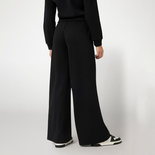 GUESS Women Solid High-Rise Wide Leg Trousers Black