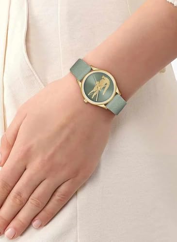 Lacoste Crocodelle Qtz Basic Green Round Dial Women's Watch | Green Silicone Material | Strap Watch - 2001481