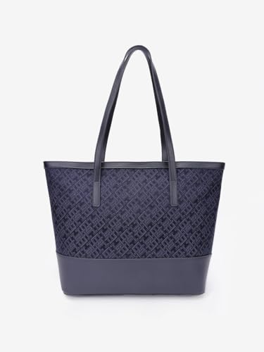 Tommy Hilfiger Logo Blue Polyester Tote Bag