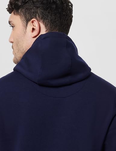 Wildcraft Men Sierra Solid Cotton Blend Hooded Casual Sweatshirt, Full Sleeve - Regular fit, Navy Blue, Medium