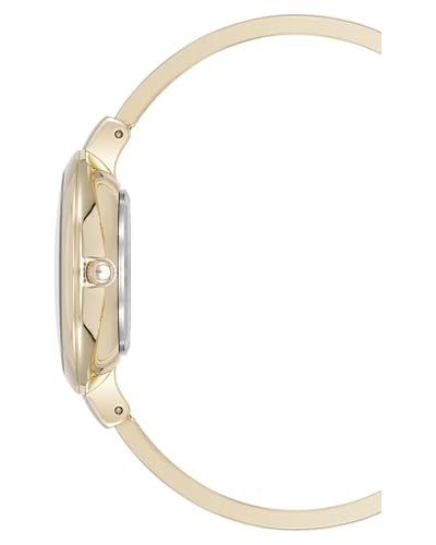 Anne Klein Women's Bangle Watch and Bracelet Set, Gold/White, AK/5142WTST