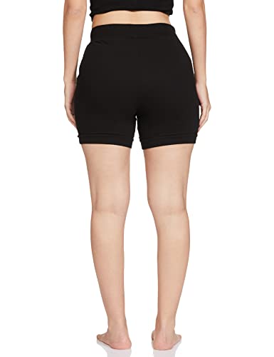Max Women Solid Drawstring Waist Active Shorts_SP23EPPB06BLACK_XL Black