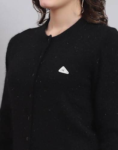 Monte Carlo Womens Angoora Solid Sweater (1230735Rn-168-44, Black, 3XL)