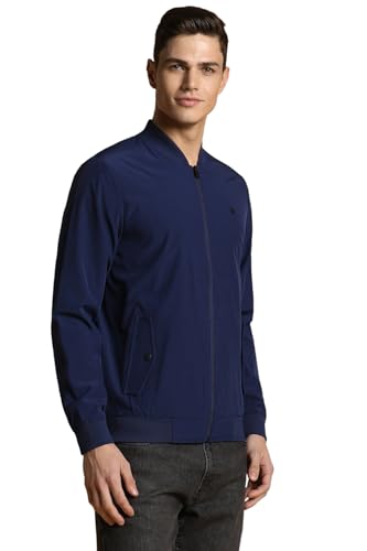 Allen Solly Men Navy Solid Full Sleeves Casual Jacket