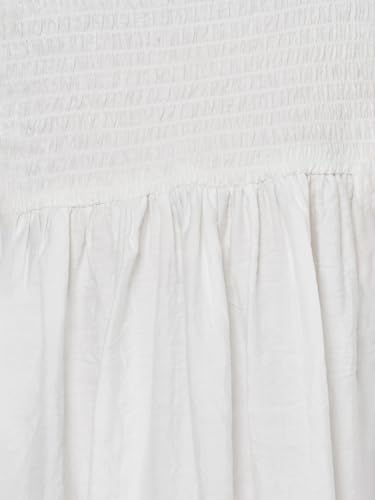 Max Women Smocked A-line Dress (White_XS)