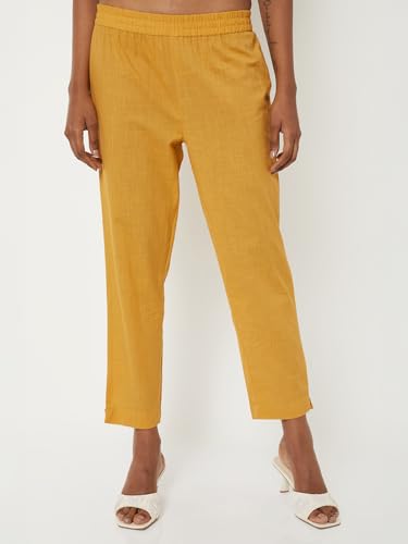 Max Women Printed A-line Kurta Set (Yellow_XXL)