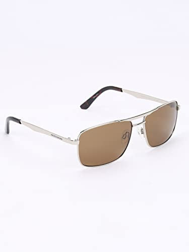 Skechers Men Aviator Silver Polarization Sunglasses, large