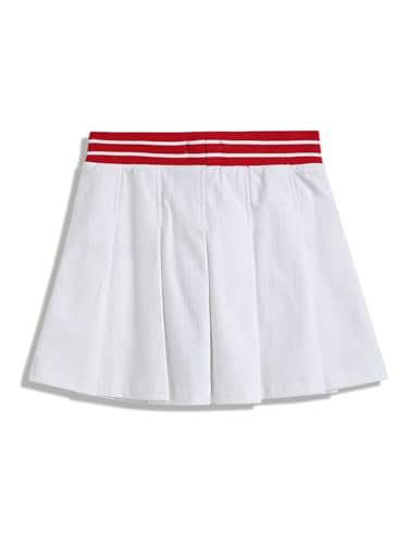 Tommy Hilfiger Girls Solid Regular-Fit Cotton Skirt White