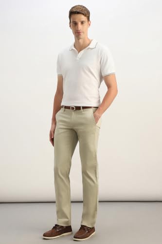 Men Beige Textured Casual Trousers