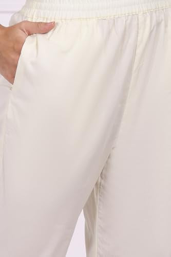 W for Woman White Floral Printed Embroidered Pure Cotton Straight Kurta, Pants and Dupatta Set - (WS12421-401366-XS)