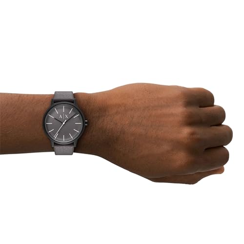 Armani Exchange Grey Quartz Leather Watch AX2764