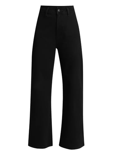 VERO MODA Womens Wide Leg Jeans Jet Black