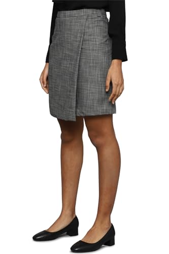 Allen Solly Polyester Blend Western Skirt Grey