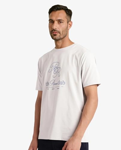 RARE RABBIT Men's Vin Dusky Grey Cotton Plain Regular Fit Half Sleeve Crew Neck T-Shirt