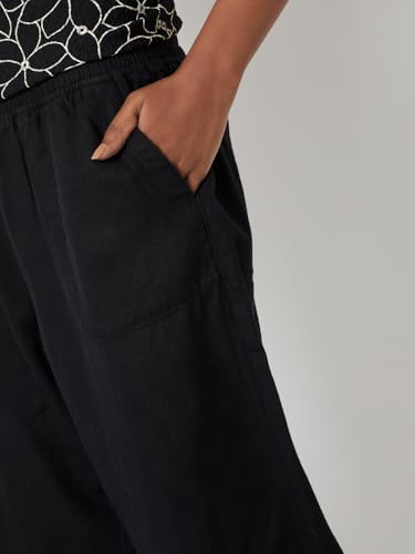 Max Women Textured Peg Trousers (Black_S)