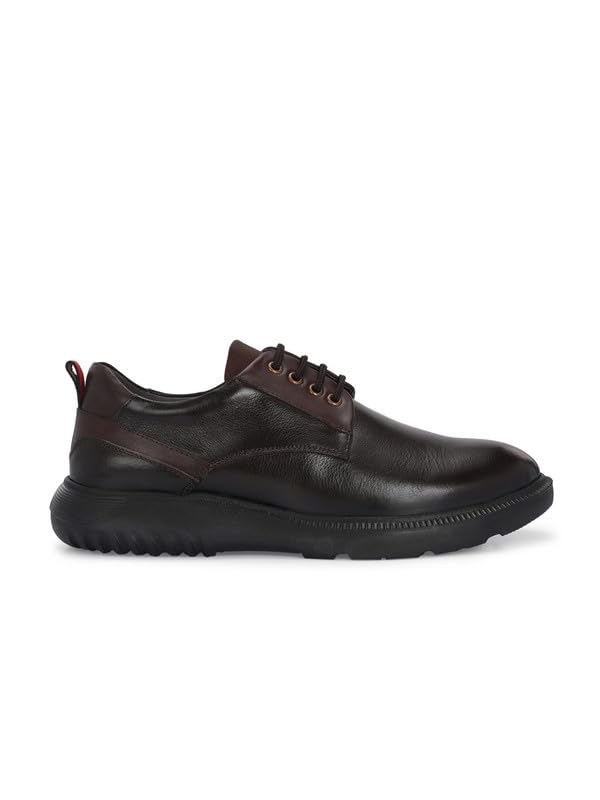 HITZ Men's Brown Leather Casual Stylish Lace Up Shoes