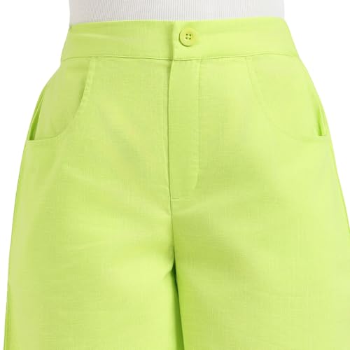 United Colors of Benetton Regular Fit Solid High Rise Shorts (Size: M) - 26P4WVNSH309IWL1 Green