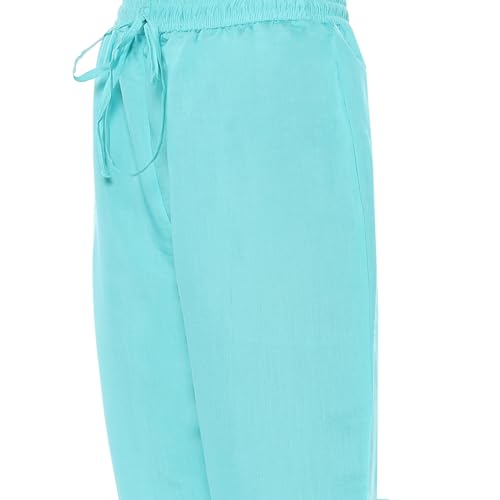 Rangriti Women's Regular 1 Palazzo (SHMRYJMDNI19558AW24AQU_Aqua