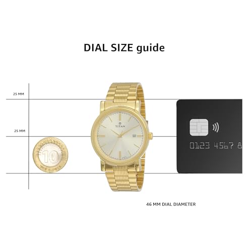 Titan Analog Gold Dial Men's Watch-NM1712YM03 / NL1712YM03