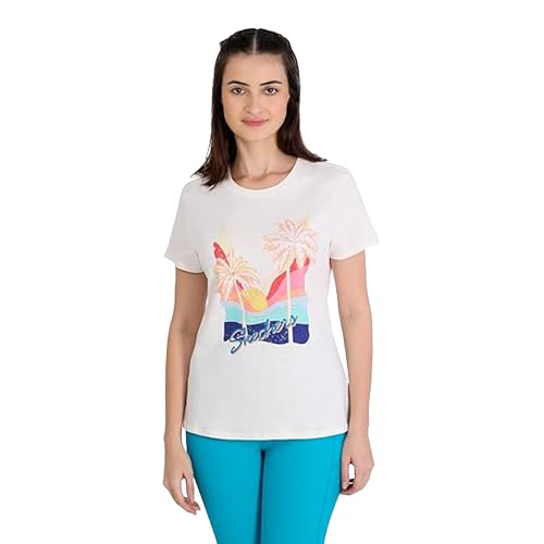 Skechers Womens Beach Graphic T-Shirt White T-Shirts