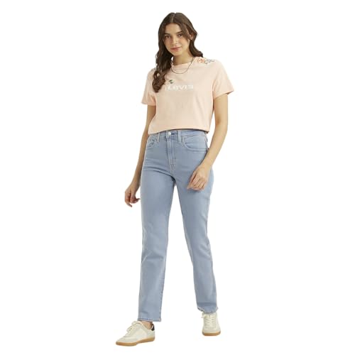 Levi's Women's 724 Light Indigo Straight Fit High-Rise Jeans, 1006, 27