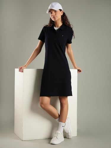 Tommy Hilfiger Cotton Polo Collar T-Shirt Dress Navy