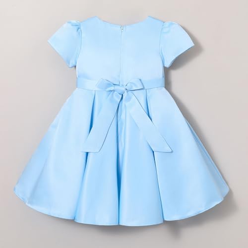 Hopscotch Girls Blue Short Sleeves Statement Bow Front Party Dress for Age (5-6 Years)