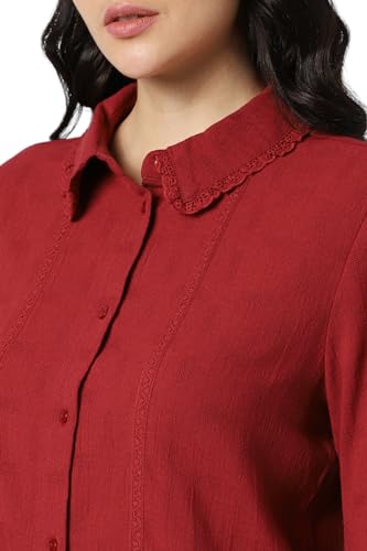 Van Heusen Women's Regular Fit Shirt (Red)